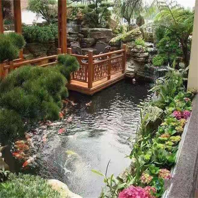 文成大型庭院假山鱼池景观设计